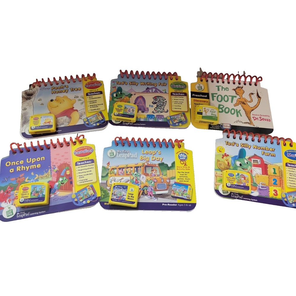 6pc LeapFrog My First LeapPad Flip Books & Cartridges for Preschool Learning lot